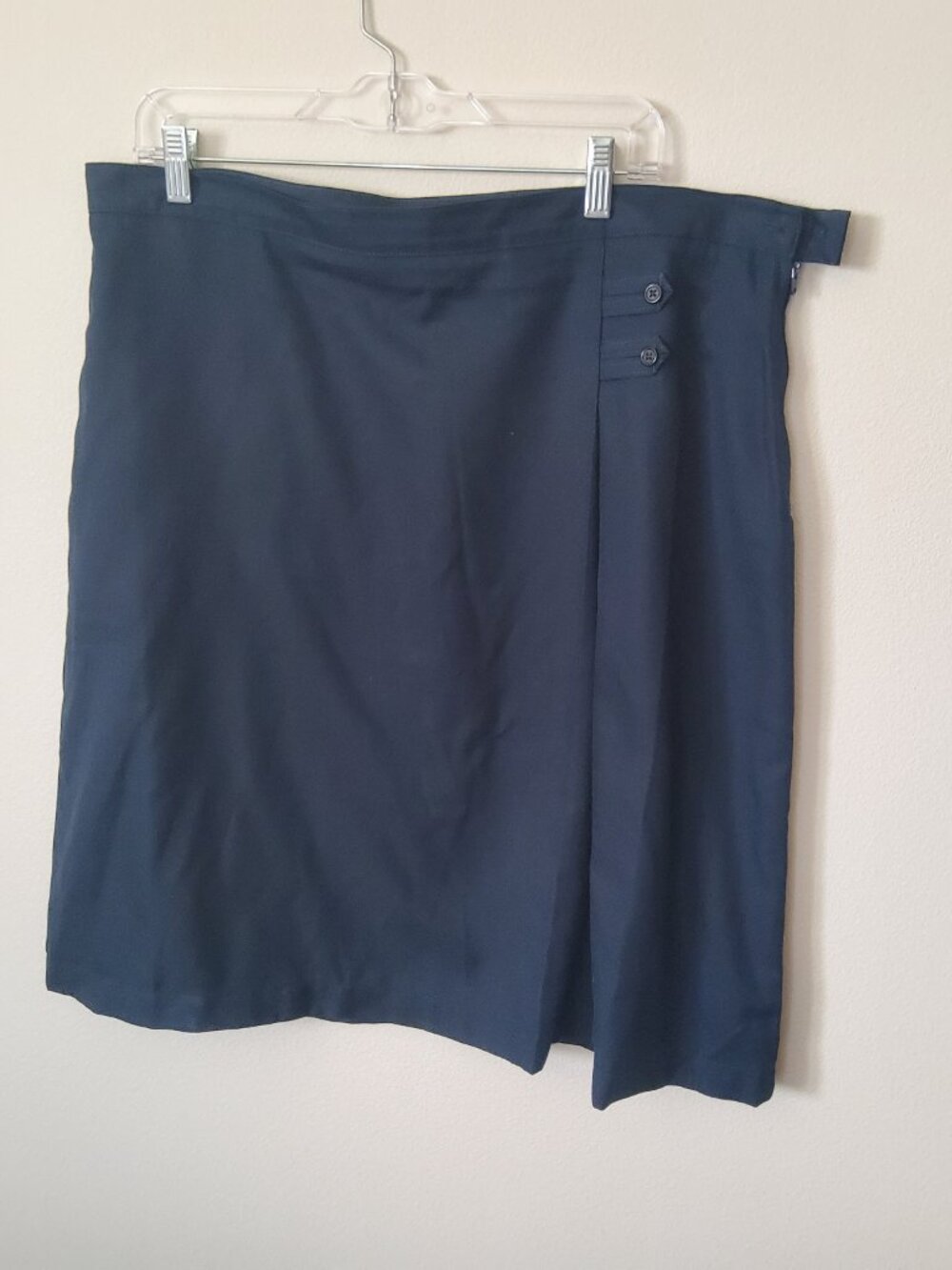 Land's End Navy faux wrap A line skirt size 16